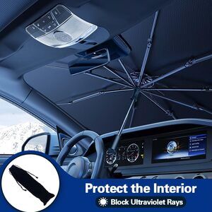 Windshield Foldable Car Sun Shade Umbrella with UV Block Heat Protection Size LG